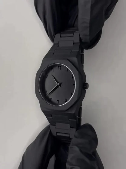 Minimalist Black Arabic Dial Watch – Sleek & Modern Design